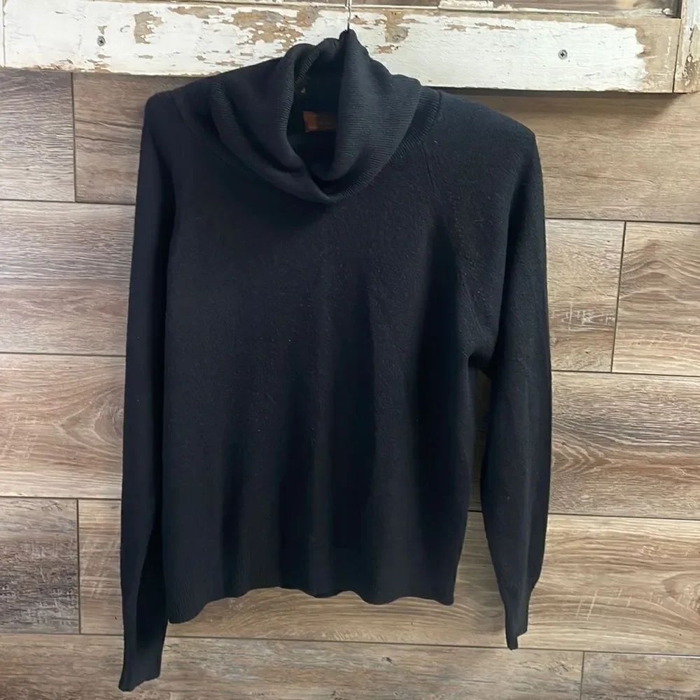 WORTHINGTON Ladies Black Long Sleeve Turtleneck Pullover Sweater Size Medium